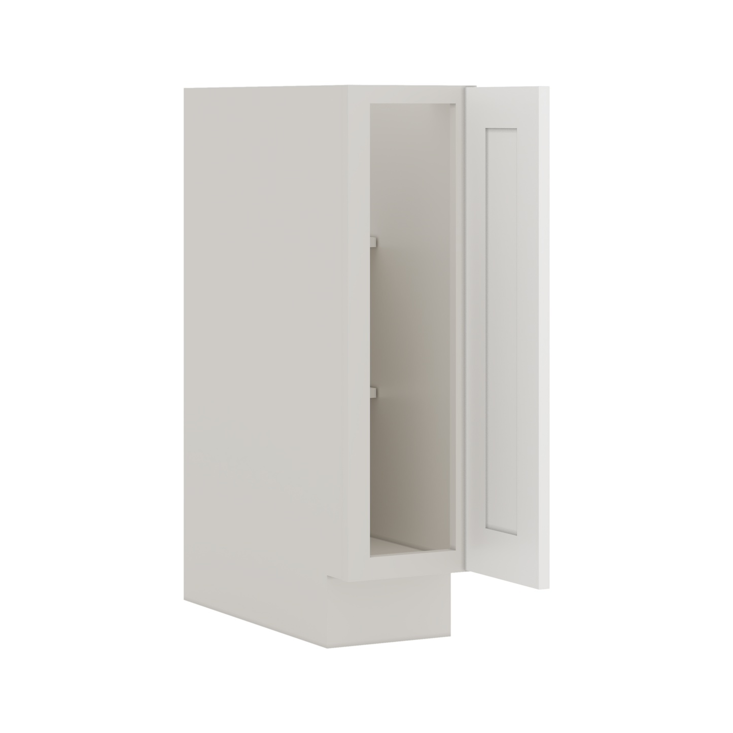 White Double Shaker 1-1/4" Overlay Base Cabinet - One Door One Drawer 9"(No Drawer), 12", 15", 18", 21"