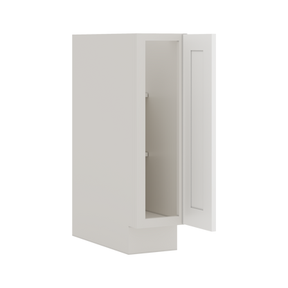 White Double Shaker 1-1/4" Overlay Base Cabinet - One Door One Drawer 9"(No Drawer), 12", 15", 18", 21"