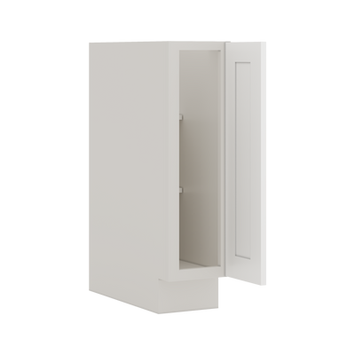 Base Cabinet - One Door One Drawer 9"(No Drawer), 12", 15", 18", 21" 2WS White Shaker 1-1/4" Overlay