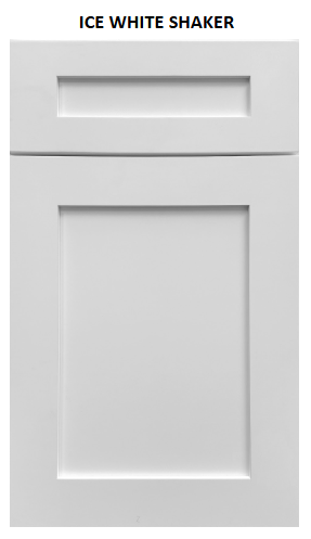 12", 15", 18", 21" Base Cabinet - One Door One Drawer ICE White Shaker 1-1/4" Overlay CWS/CWB
