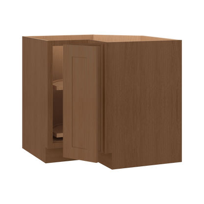Lazy Susan 33" & 36" Base Elegant Craftsman Mocha Shaker Cabinets