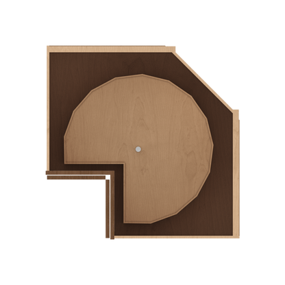 Lazy Susan 33" & 36" Base Elegant Craftsman Mocha Shaker Cabinets