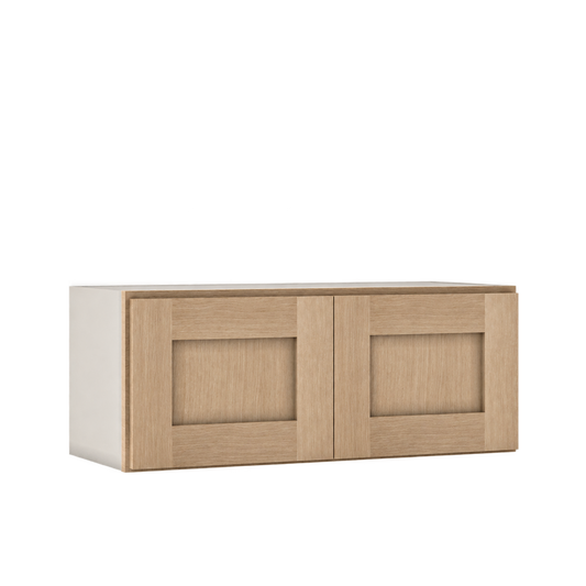 Rift Oak shaker bridge wall cabinet double door