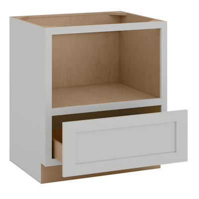 30" Microwave Base Cabinet | RTA Unassembled | Premium Shaker White Full Overlay