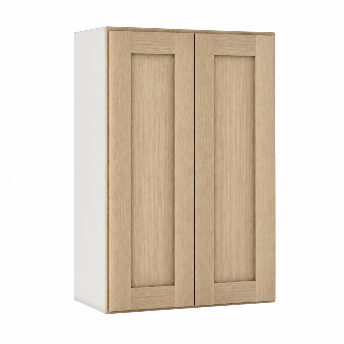 Rift 33" Tall Wall Cabinet - Double Door 24", 27", 30", 33" & 36" — Rift Oak, bi-parting Shaker doors, no center stile
