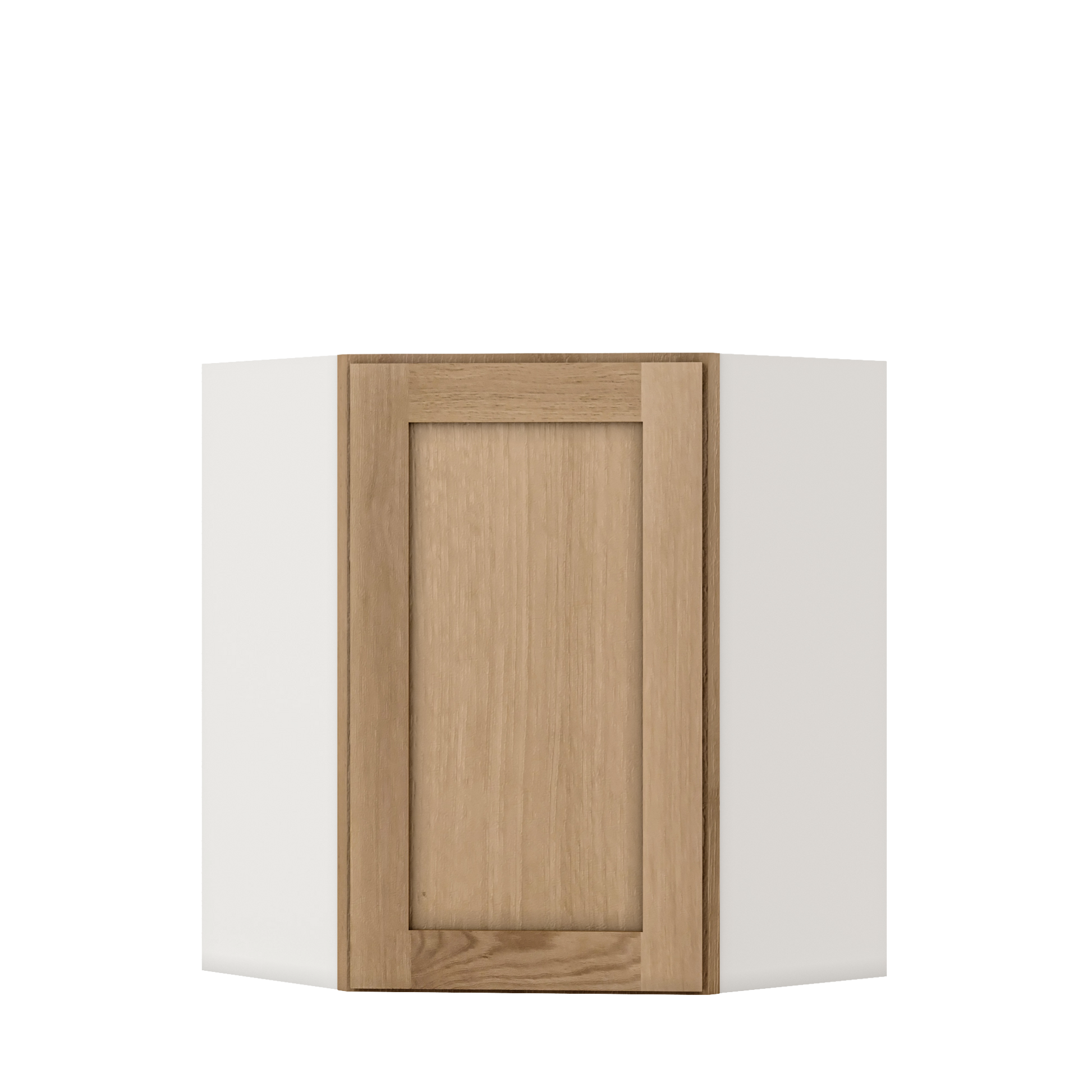 Natural Color White Oak Shaker Overlay kitchen cabinets - Wall Diagonal Corner Cabinet