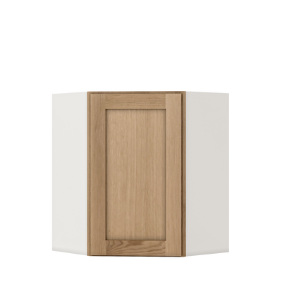 Natural Color White Oak Shaker Overlay kitchen cabinets - Wall Diagonal Corner Cabinet