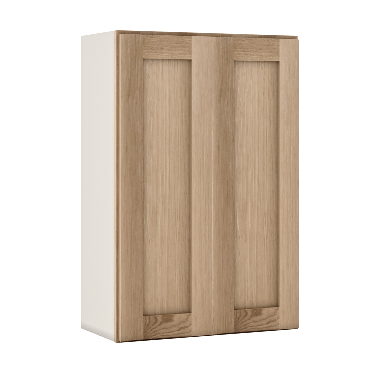 Natural white oak shaker wall cabinet 24"–36" RTA kitchen cabinet