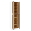 84" Tall Pantry Natural Color White Oak Shaker 1-1/4" Overlay Cabinet Available 18", 24", 30" & 36" Wide