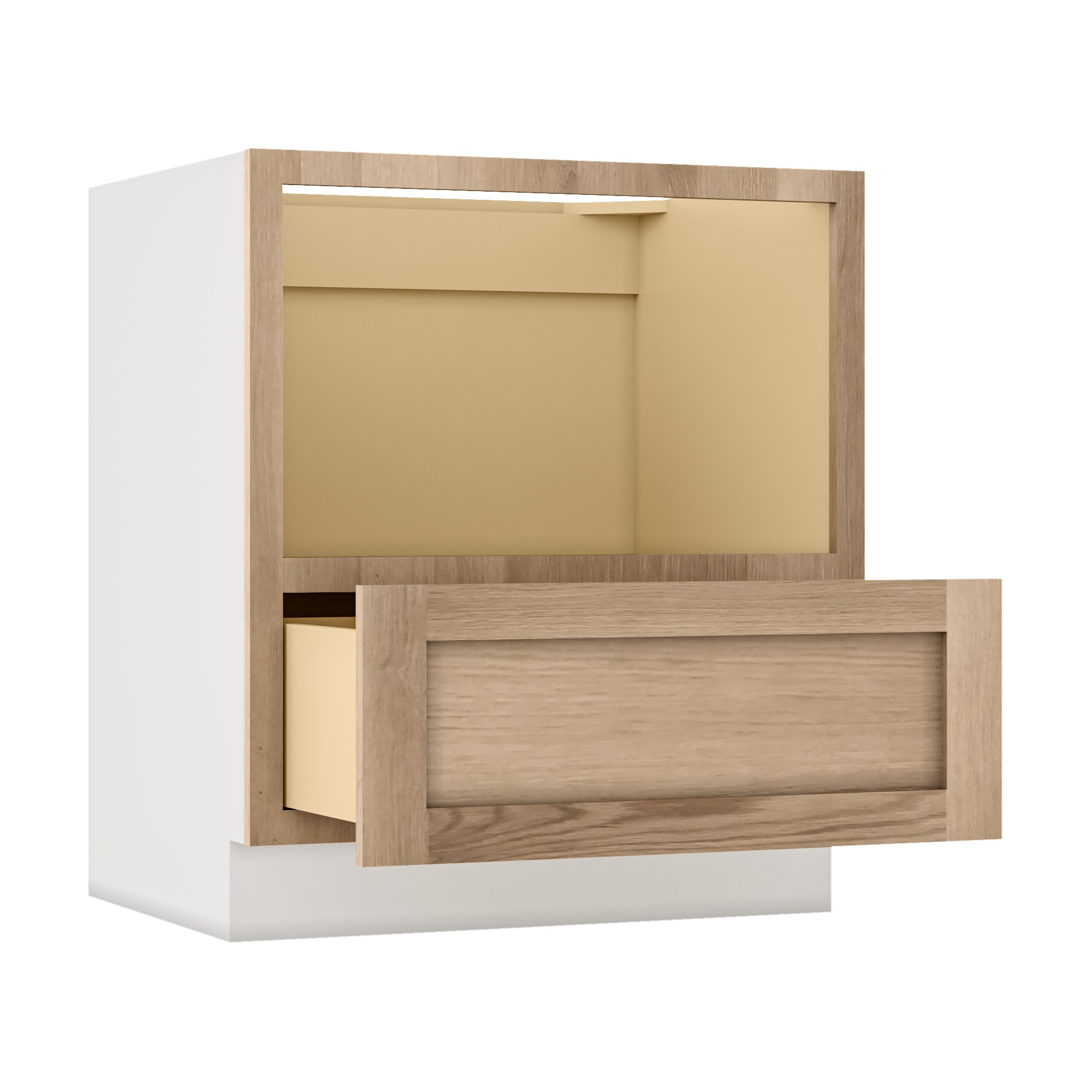 27" & 30" Wide Microwave Base Cabinet Overlay Natural 17ROS - Redondo White Oak Shaker