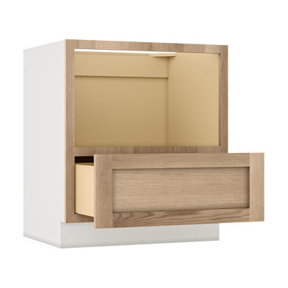 27" & 30" Wide Microwave Base Cabinet Overlay Natural 17ROS - Redondo White Oak Shaker