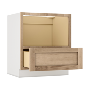 27" & 30" Wide Microwave Base Cabinet Overlay Natural 17ROS - Redondo White Oak Shaker