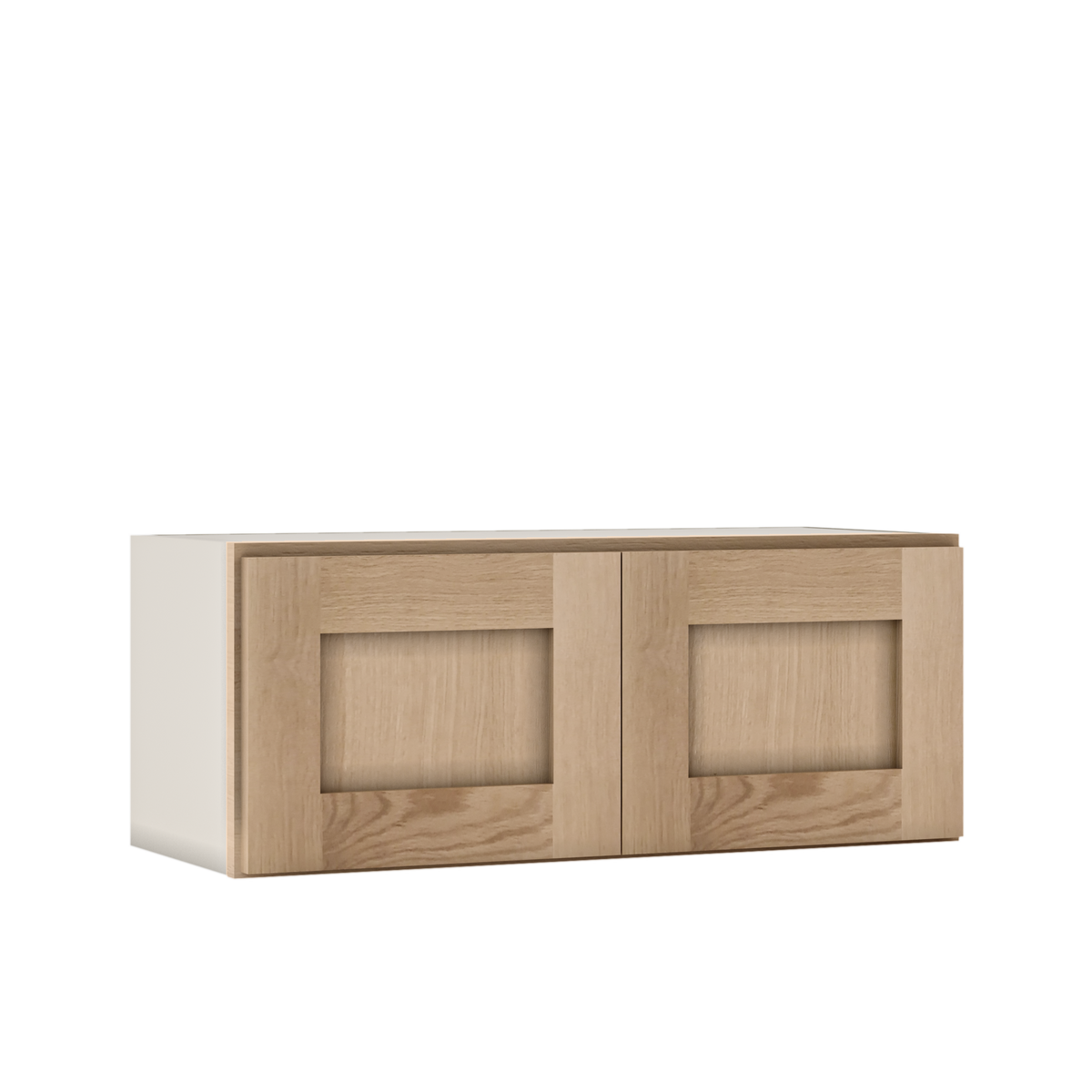 Natural white oak shaker bridge wall cabinet 12"–36" RTA kitchen cabinet
