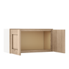 30" Wide Bridge Natural Color White Oak Shaker 1-1/4" Overlay Wall Cabinet - Double Door 12", 15", 18", 21" & 24" Tall