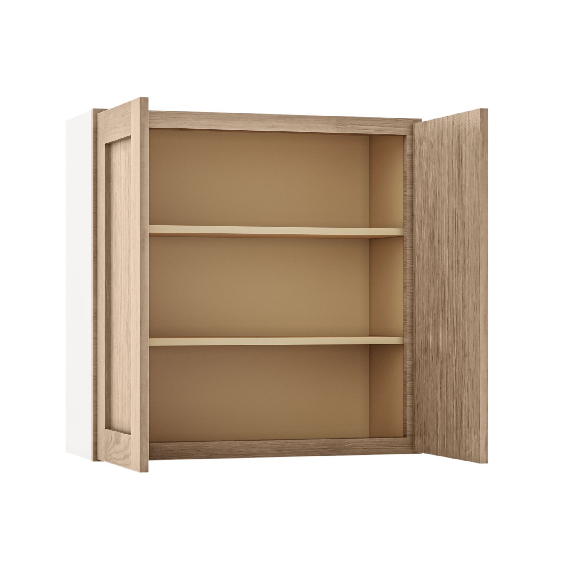 Natural white oak shaker wall cabinet 24"–36" RTA kitchen cabinet – view 10
