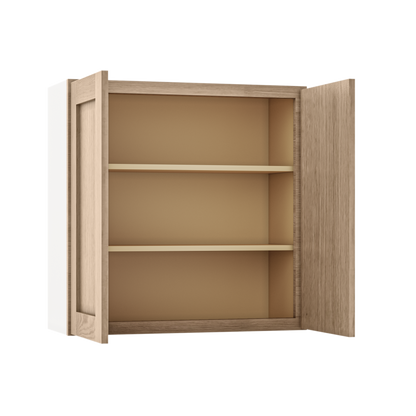 Natural white oak shaker wall cabinet 24"–36" RTA kitchen cabinet – view 10