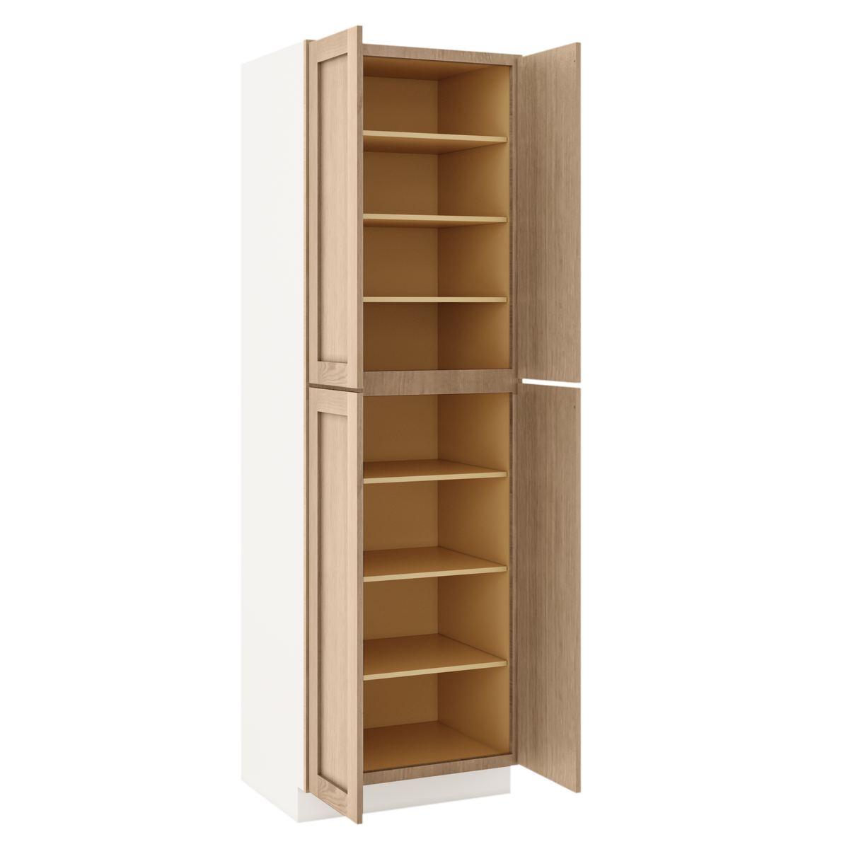 Natural white oak shaker pantry cabinet 18"–84" RTA kitchen cabinet – view 6