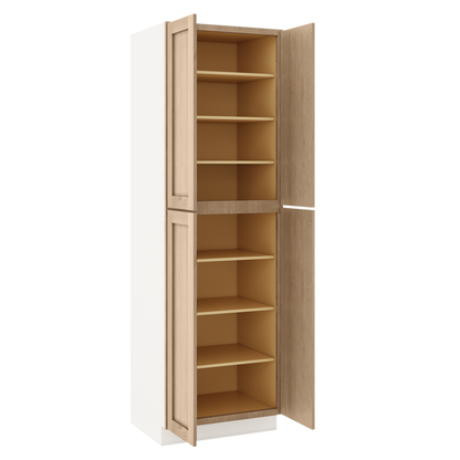 Natural white oak shaker pantry cabinet 18"–84" RTA kitchen cabinet – view 6