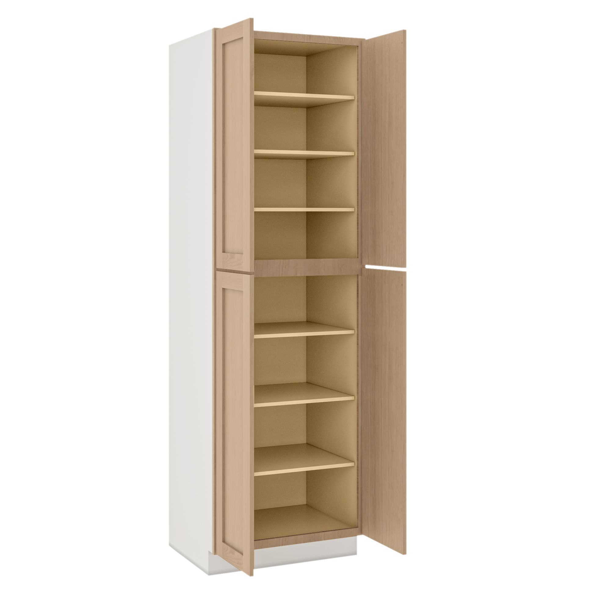 Natural white oak shaker pantry cabinet 18"–96" RTA kitchen cabinet – view 7