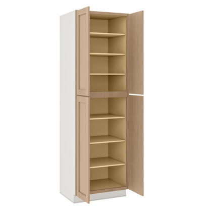Natural white oak shaker pantry cabinet 18"–96" RTA kitchen cabinet – view 7