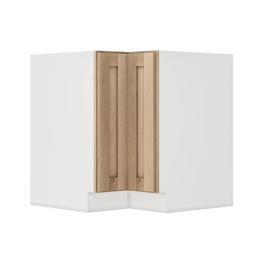 Lazy Susan Base Cabinet 33" & 36" Natural Color 17ROS - Redondo White Oak Shaker 1-1/4" Overlay