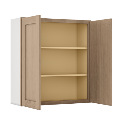 Natural white oak shaker wall cabinet 24"–36" RTA kitchen cabinet – view 8