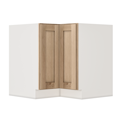 Lazy Susan Base Cabinet 33" & 36" Natural Color 17ROS - Redondo White Oak Shaker 1-1/4" Overlay