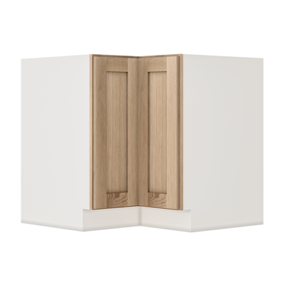 Natural Color White Oak Shaker 1-1/4" Overlay Lazy Susan Base Cabinet 33" & 36"