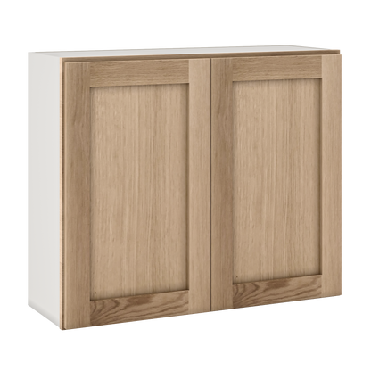 Natural white oak shaker wall cabinet 24"–36" RTA kitchen cabinet – view 13