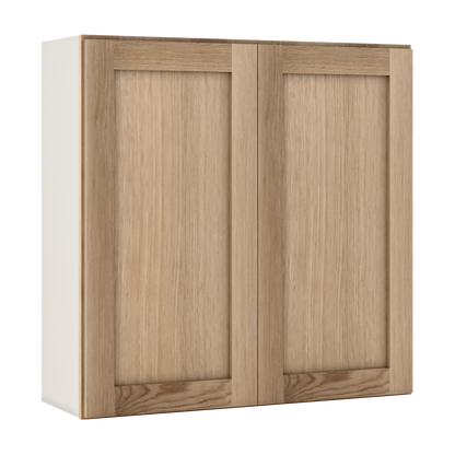 Natural white oak shaker wall cabinet 24"–36" RTA kitchen cabinet – view 9