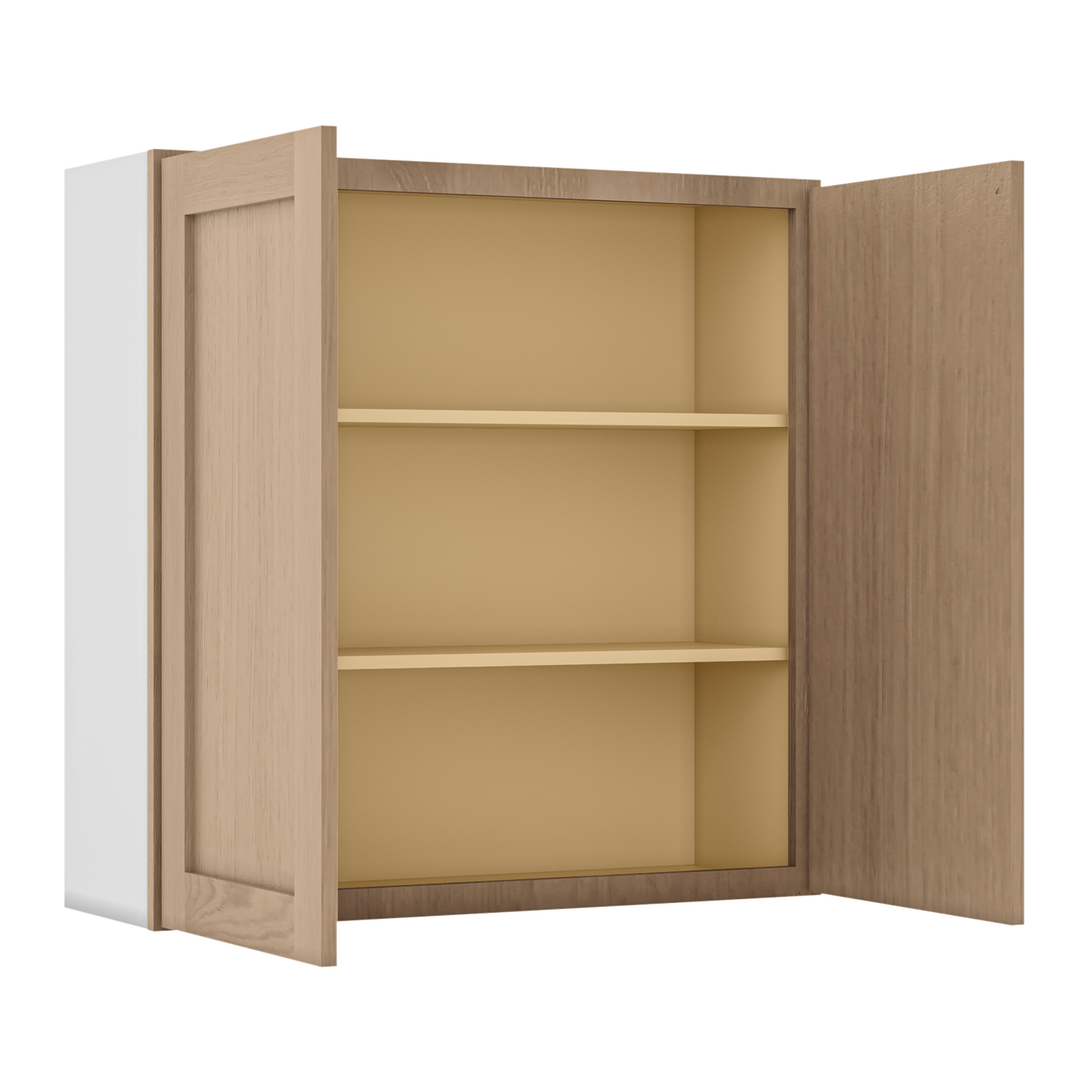 Natural white oak shaker wall cabinet 24"–36" RTA kitchen cabinet – view 10