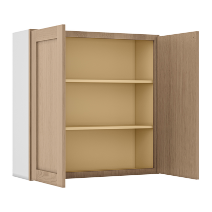 Natural white oak shaker wall cabinet 24"–36" RTA kitchen cabinet – view 10