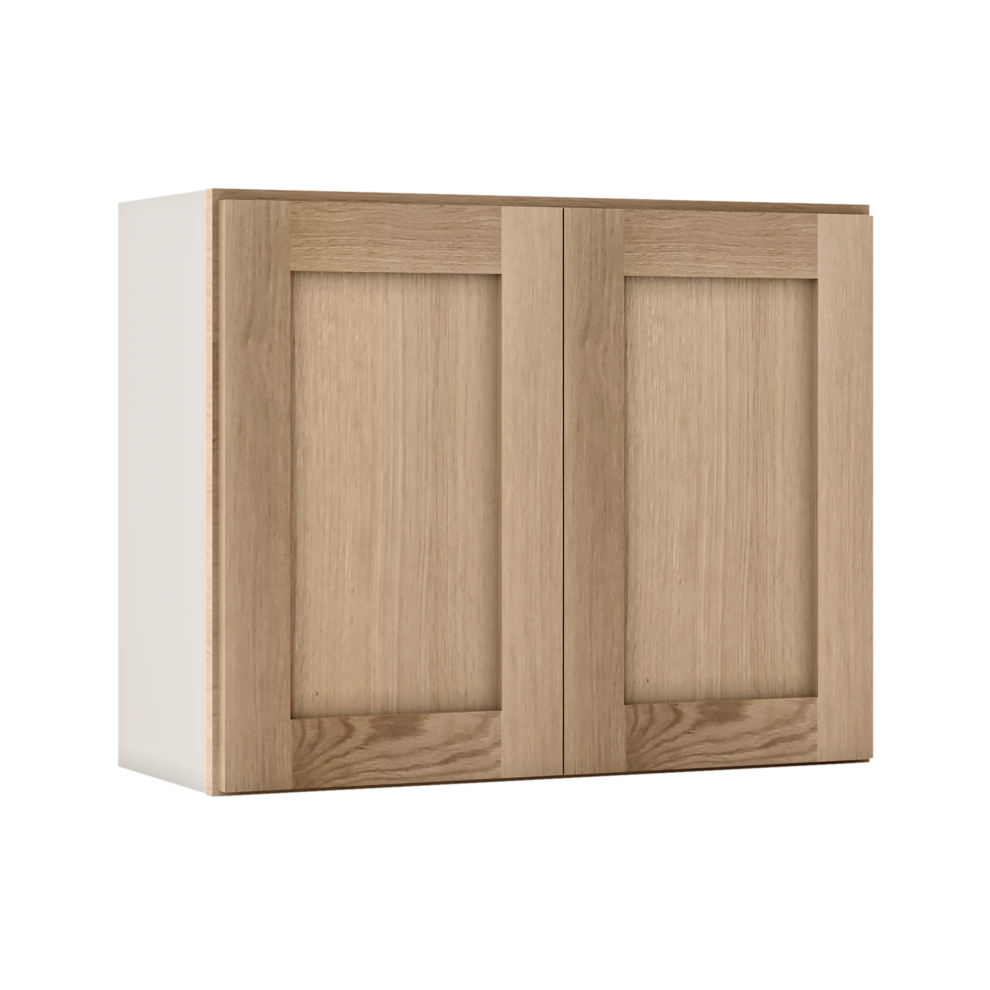 Natural white oak shaker bridge wall cabinet 12"–36" RTA kitchen cabinet – installed kitchen view