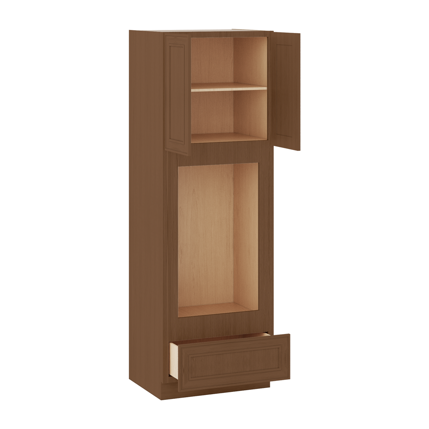 Wall Oven 30" & 33" Wide Elegant Craftsman Mocha Shaker 1-1/4" Overlay Cabinet