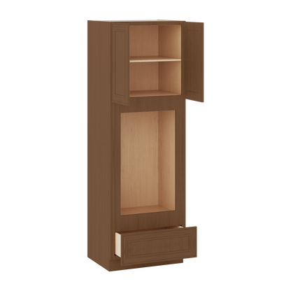 90" Tall Pantry 18", 24", 30" & 36" Wide Elegant Craftsman Mocha Shaker 1-1/4" Overlay Cabinet