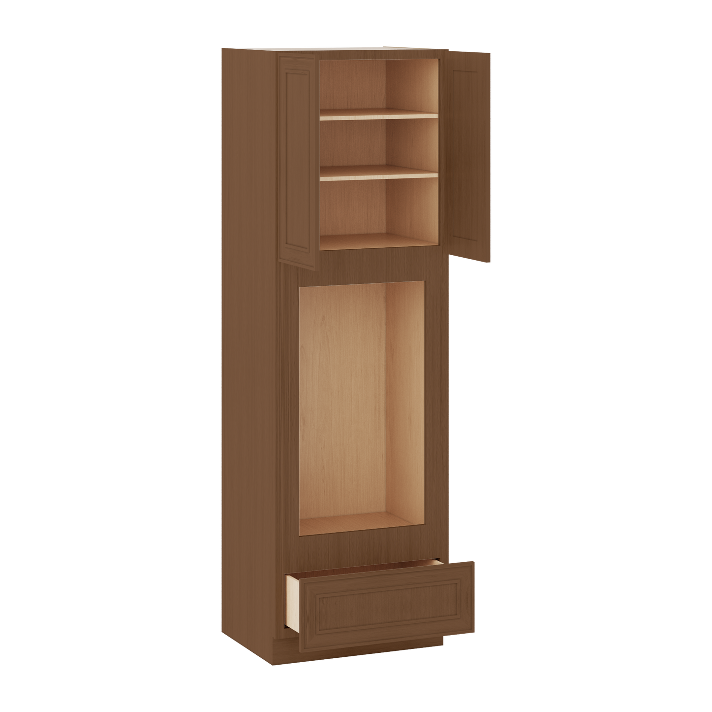 Wall Oven 30" & 33" Wide Elegant Craftsman Mocha Shaker 1-1/4" Overlay Cabinet