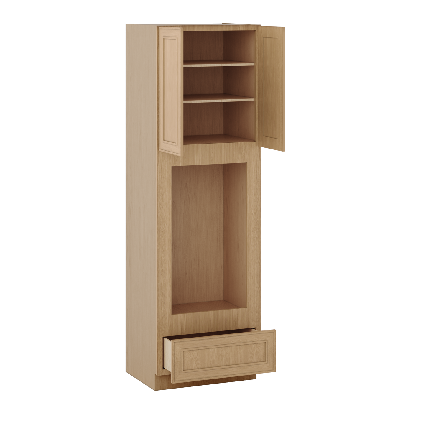 Wall Oven 30" & 33" Wide Elegant Oak Shaker 1-1/4" Overlay Cabinet