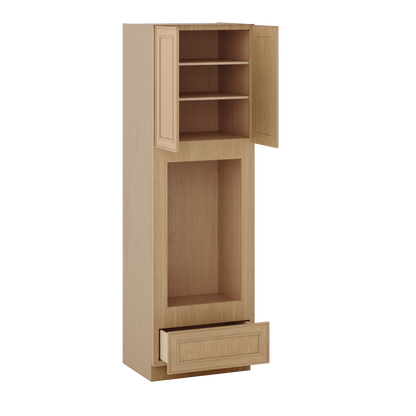 Wall Oven 30" & 33" Wide Elegant Oak Shaker 1-1/4" Overlay Cabinet