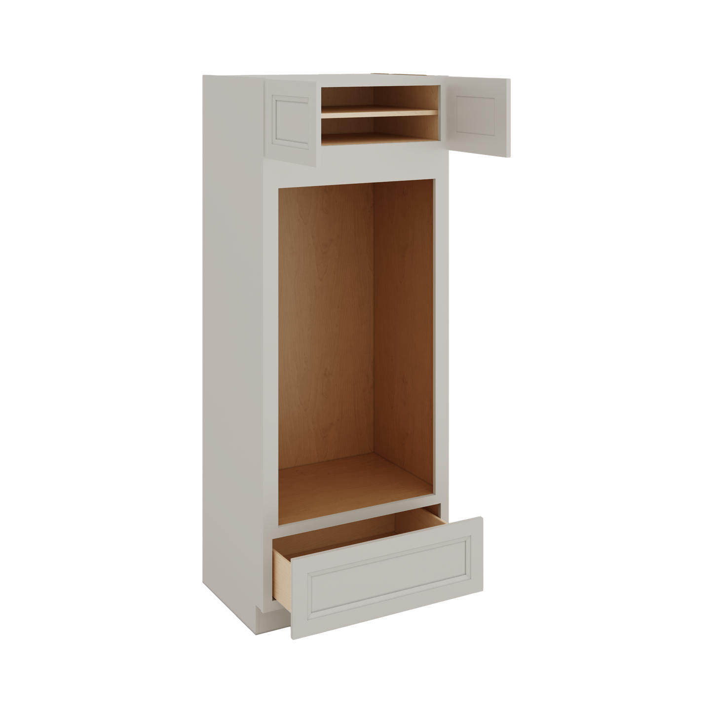 Wall Oven White Double Shaker 1-1/4" Overlay Cabinet 30" & 33" Wide