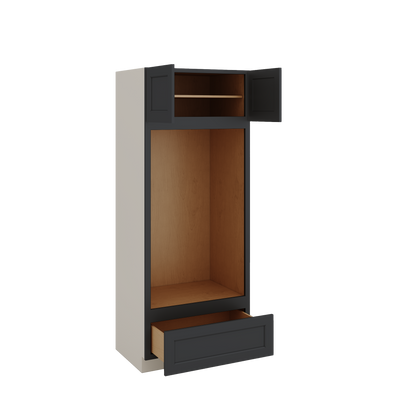 Wall Oven 15HNS Hermosa Noir Black Shaker 1-1/4" Overlay Cabinet 33" Wide