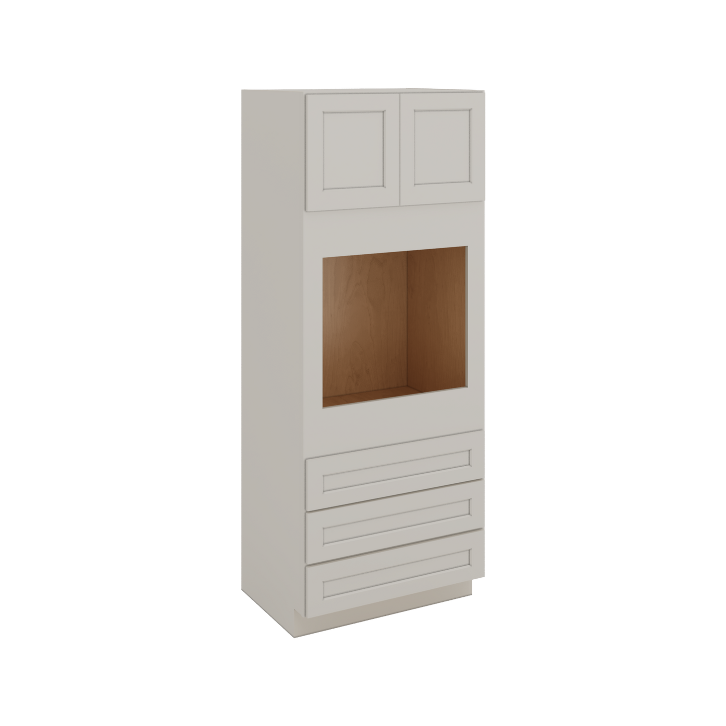 Wall Oven White Double Shaker 1-1/4" Overlay Cabinet 30" & 33" Wide