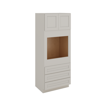 Wall Oven White Double Shaker 1-1/4" Overlay Cabinet 30" & 33" Wide