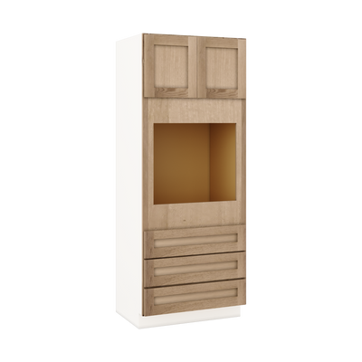 Wall Oven Natural Color 17ROS - Redondo White Oak Shaker 1-1/4" Overlay Cabinet 33" Wide