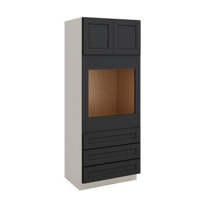 Wall Oven 15HNS Hermosa Noir Black Shaker 1-1/4" Overlay Cabinet 33" Wide