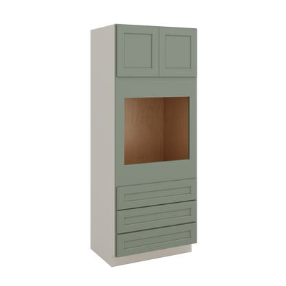 Wall Oven Green Shaker 1-1/4" Overlay Cabinet 33" Wide
