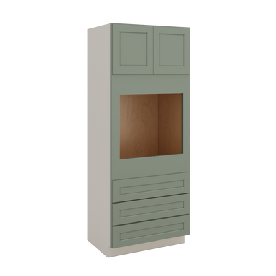 Wall Oven Green Shaker 1-1/4" Overlay Cabinet 33" Wide