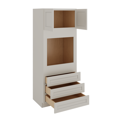 Wall Oven White Double Shaker 1-1/4" Overlay Cabinet 30" & 33" Wide