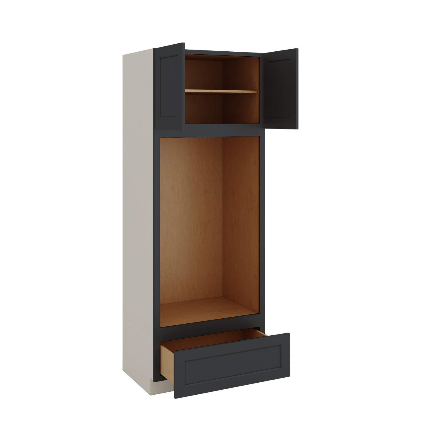 Wall Oven 15HNS Hermosa Noir Black Shaker 1-1/4" Overlay Cabinet 33" Wide