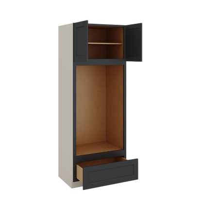Wall Oven 15HNS Hermosa Noir Black Shaker 1-1/4" Overlay Cabinet 33" Wide