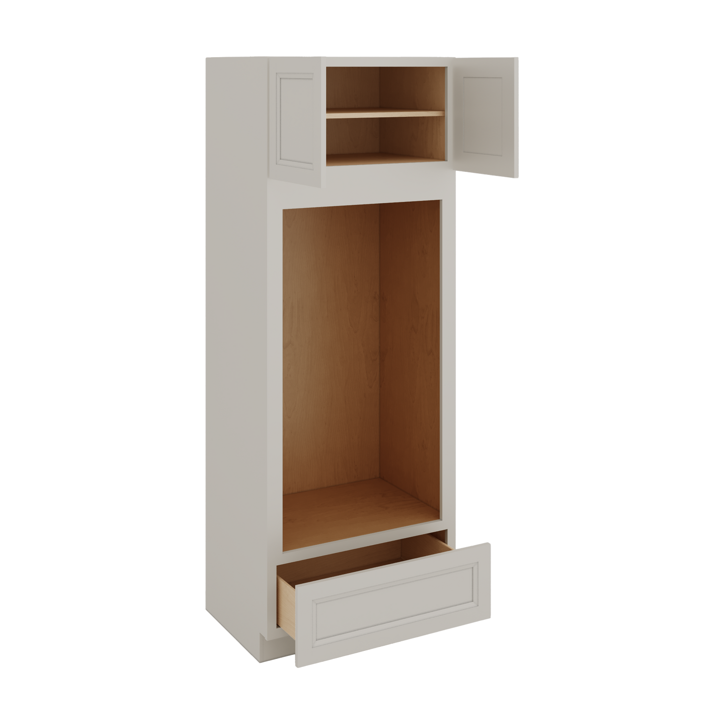 Wall Oven White Double Shaker 1-1/4" Overlay Cabinet 30" & 33" Wide
